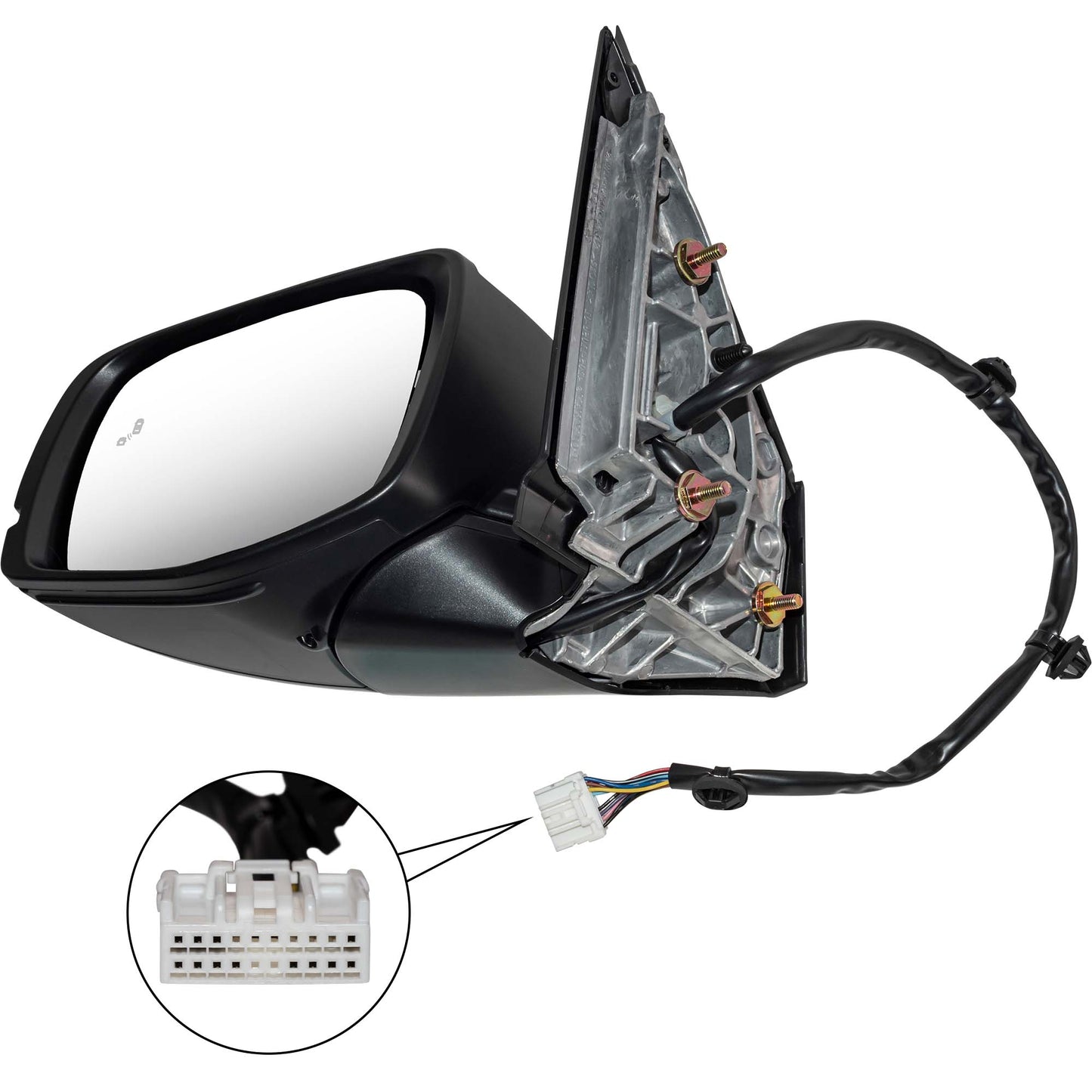 Power Door Mirror Paint to Match Black Cover With Heat-Turn Signal Light-Memory-Blind Spot Detection Without Side View Camera Driver Side Left for 2023-2025 Honda Pilot EX-L/Touring