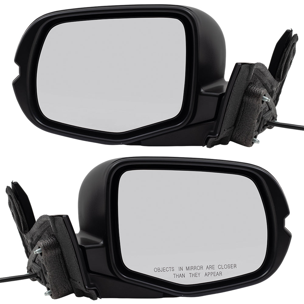 Brock Replacement Pair Side View Mirrors Power Manual Folding Textured Driver and Passenger Set Compatible with 2016 Pilot 76250TG7A01 76200TG7A01