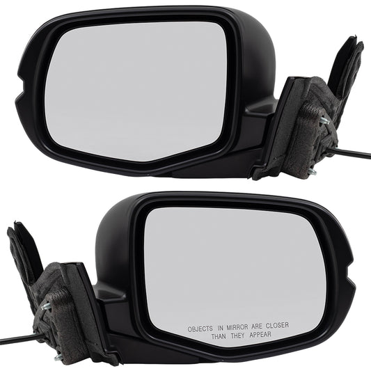 Brock Replacement Pair Side View Mirrors Power Manual Folding Textured Driver and Passenger Set Compatible with 2016 Pilot 76250TG7A01 76200TG7A01