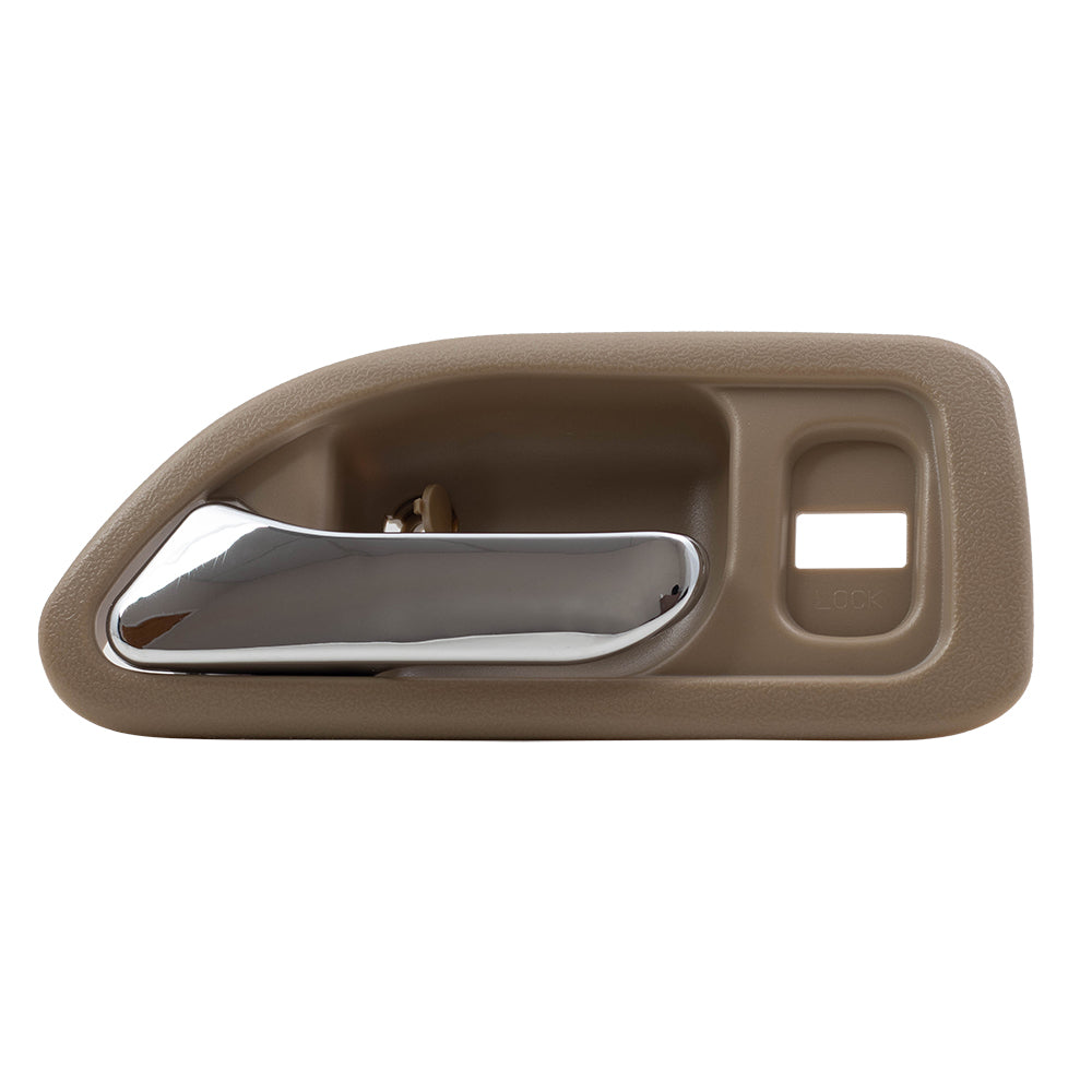 AUTOANDART Brock Replacement Drivers Front Inside Interior Door Handle Beige & Chrome Compatible with Accord Sedan Wagon 72165-SV4-003ZE