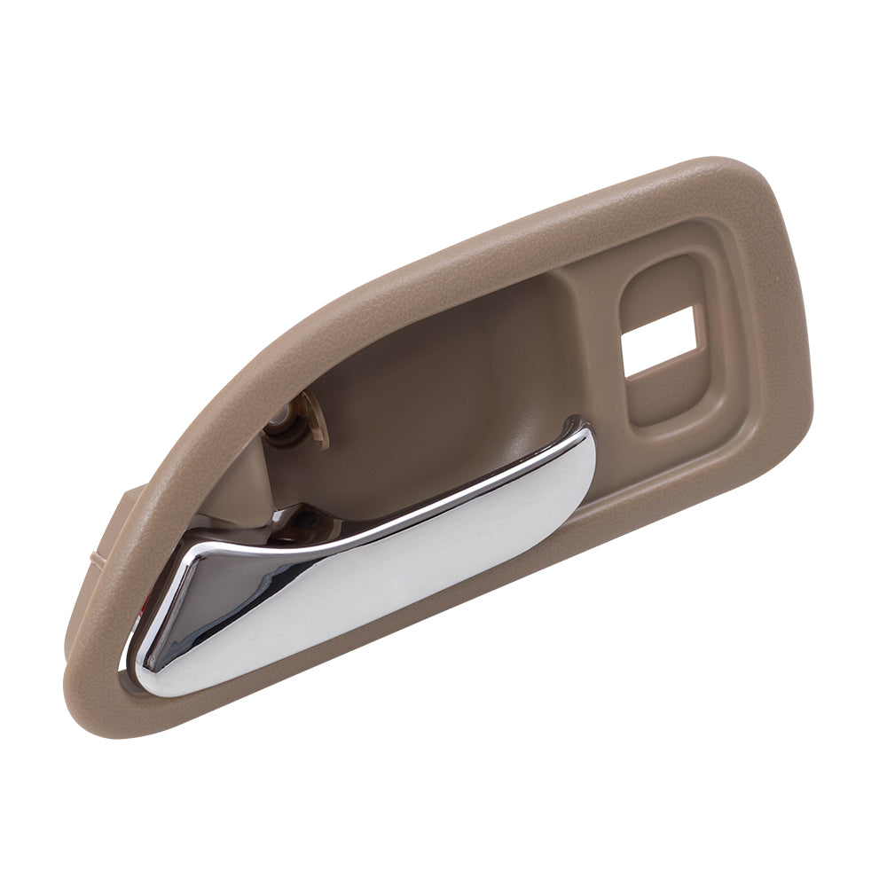 AUTOANDART Brock Replacement Drivers Front Inside Interior Door Handle Beige & Chrome Compatible with Accord Sedan Wagon 72165-SV4-003ZE