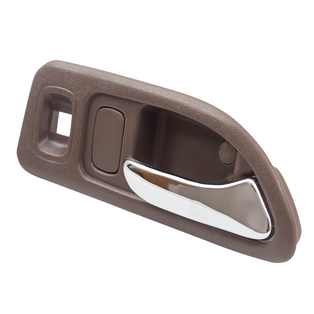 Brock Replacement Passengers Front Inside Interior Door Handle Chrome Lever w/ Brown Housing Compatible with Accord 72125-SV4-A02ZD