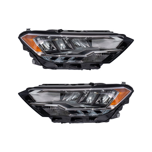LED Headlight Assembly Set Driver Side Left Passenger Side Right for 2019-2023 Volkswagen Jetta Composite
