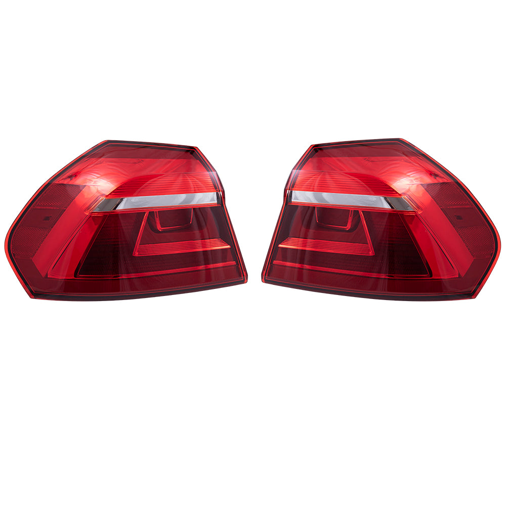 2016-2017 Volkswagen Passat Built To 7/3/16 Halogen Combination Tail Light Assembly Body Mounted Set LH+RH