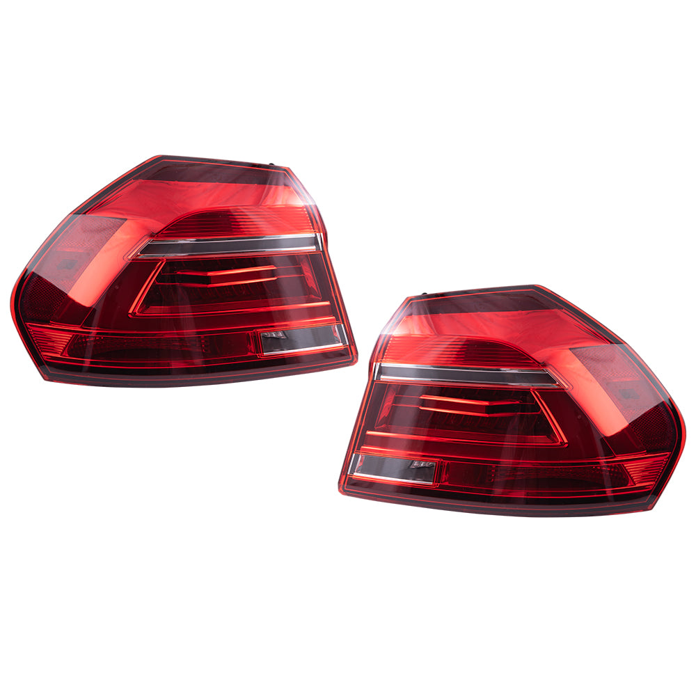 2016-2017 Volkswagen Passat With LED Headlights Built To 7/3/2016 LED Combination Tail Light Assembly Body Mounted Set LH+RH