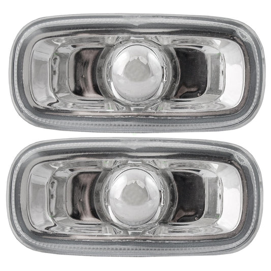 Brock Replacement Set Side Repeater Lights Fender Mounted Lamp Compatible with 02-09 A3 A4 A6 Allroad RS4 RS6 S4 S68E0 949 127