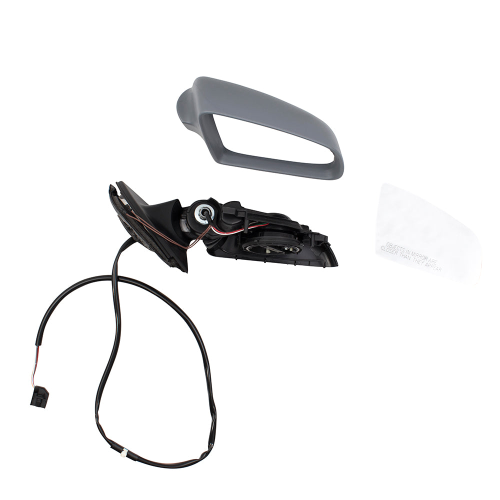 Brock Replacement Passengers Power Side View Mirror Heated PTM Gray Compatible with A4 S4 RS4