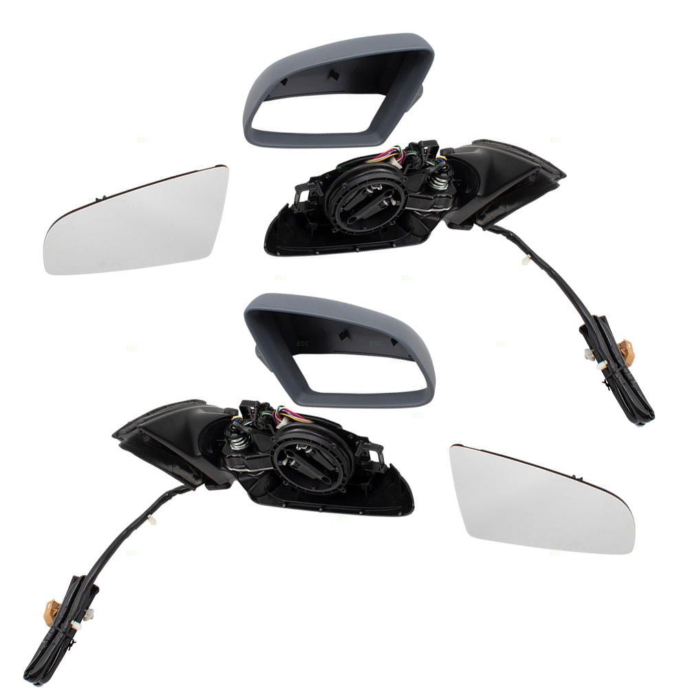Brock Replacement Pair Set Power Folding Side View Mirrors Heated Memory Gray Compatible with A4 S4 RS4 8E1 858531AC01C 8E1858532AC01C