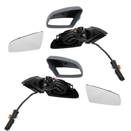 Brock Replacement Pair Set Power Folding Side View Mirrors Heated Memory Gray Compatible with A4 S4 RS4 8E1 858531AC01C 8E1858532AC01C
