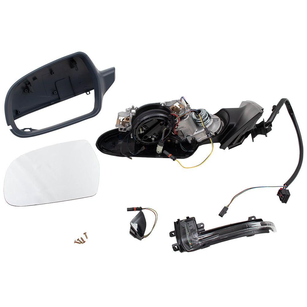 Brock Replacement Power Mirror Compatible with 2012-2016 A4 Sedan Wagon Drivers Power Folding Heated Signal fits 8K1857409AH01C 8K1 857 409 AH 01C