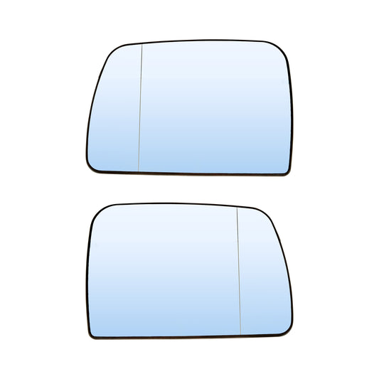 Power Door Mirror Set Glass & Base Blue Tinted With Heat Without Auto Diming Type with Aspherical Glass Driver Left Passenger Right For 2000-2006 BMW X5