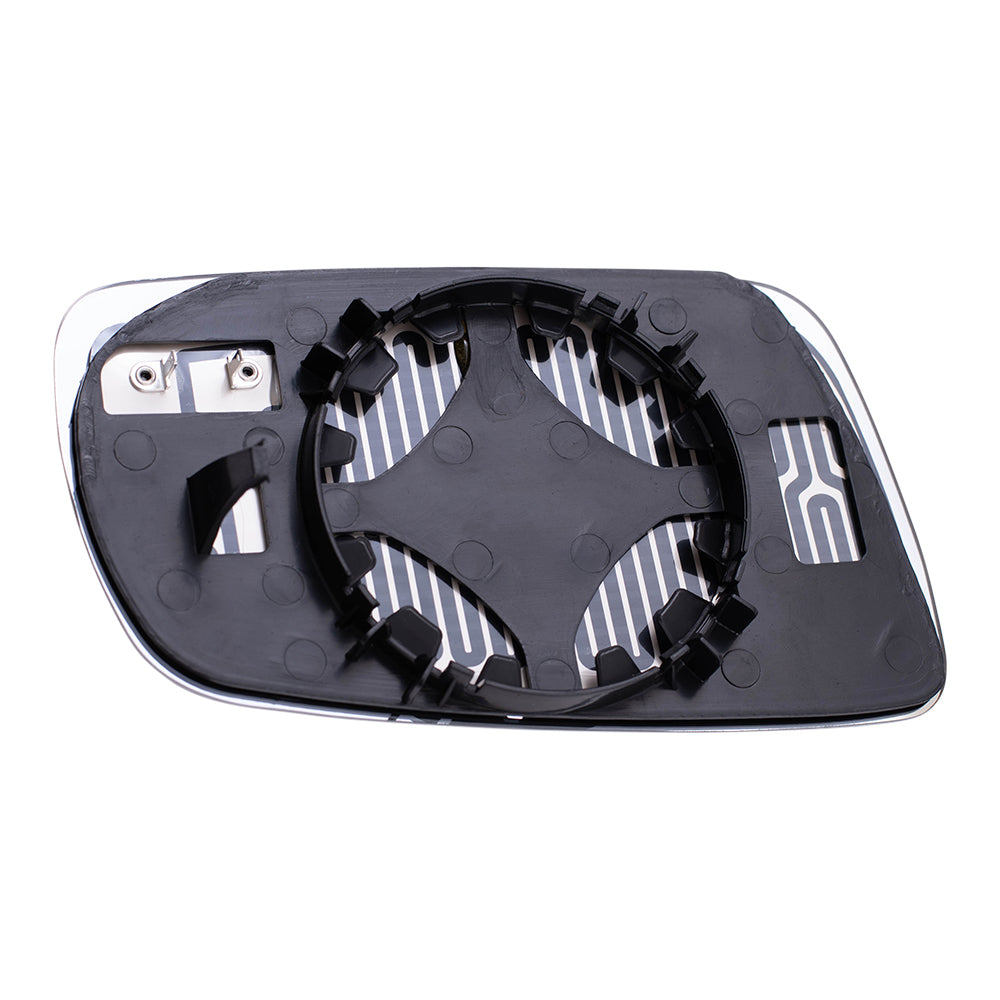 Brock Replacement Driver Side Clear Mirror Glass and Base with Heat W/O Split Glass Compatible with 1999-2007 Golf 1999-2005 A4 1998-2004 Passat 1999-2002 Cabrio 1996-2001 A4 3B1 857 521 A VW1324105