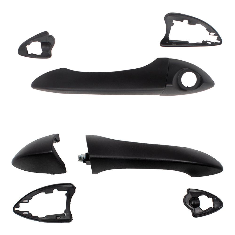 AUTOANDART Brock Replacement Pair Set Front Outside Exterior Textured Door Handles w/ Keyholes Compatible with 2000-2006 X5 51218243617 51218243626