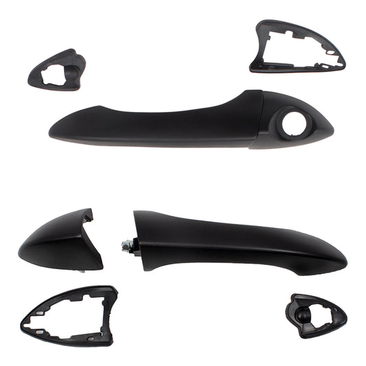 AUTOANDART Brock Replacement Pair Set Front Outside Exterior Textured Door Handles w/ Keyholes Compatible with 2000-2006 X5 51218243617 51218243626