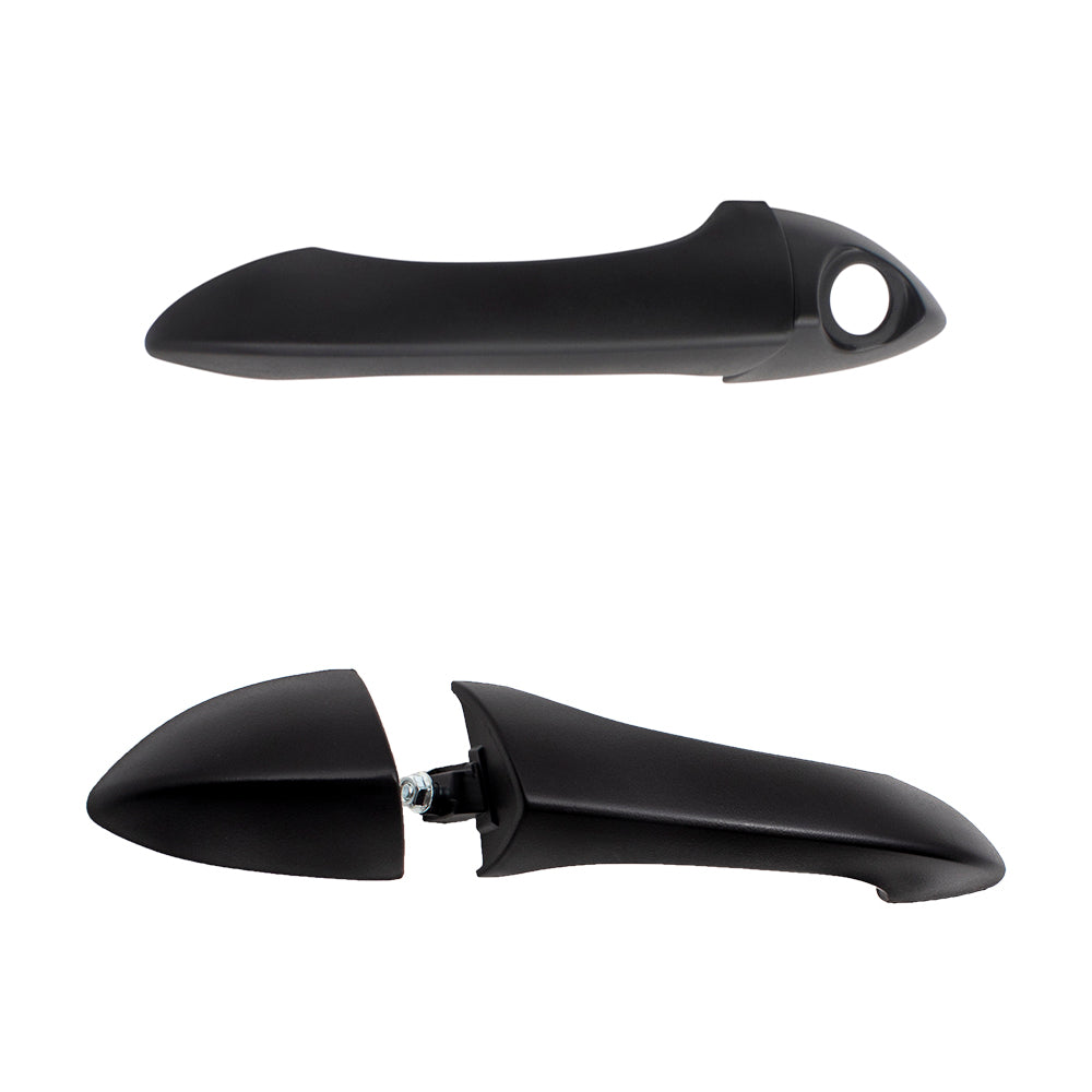 AUTOANDART Brock Replacement Pair Set Front Outside Exterior Textured Door Handles w/ Keyholes Compatible with 2000-2006 X5 51218243617 51218243626