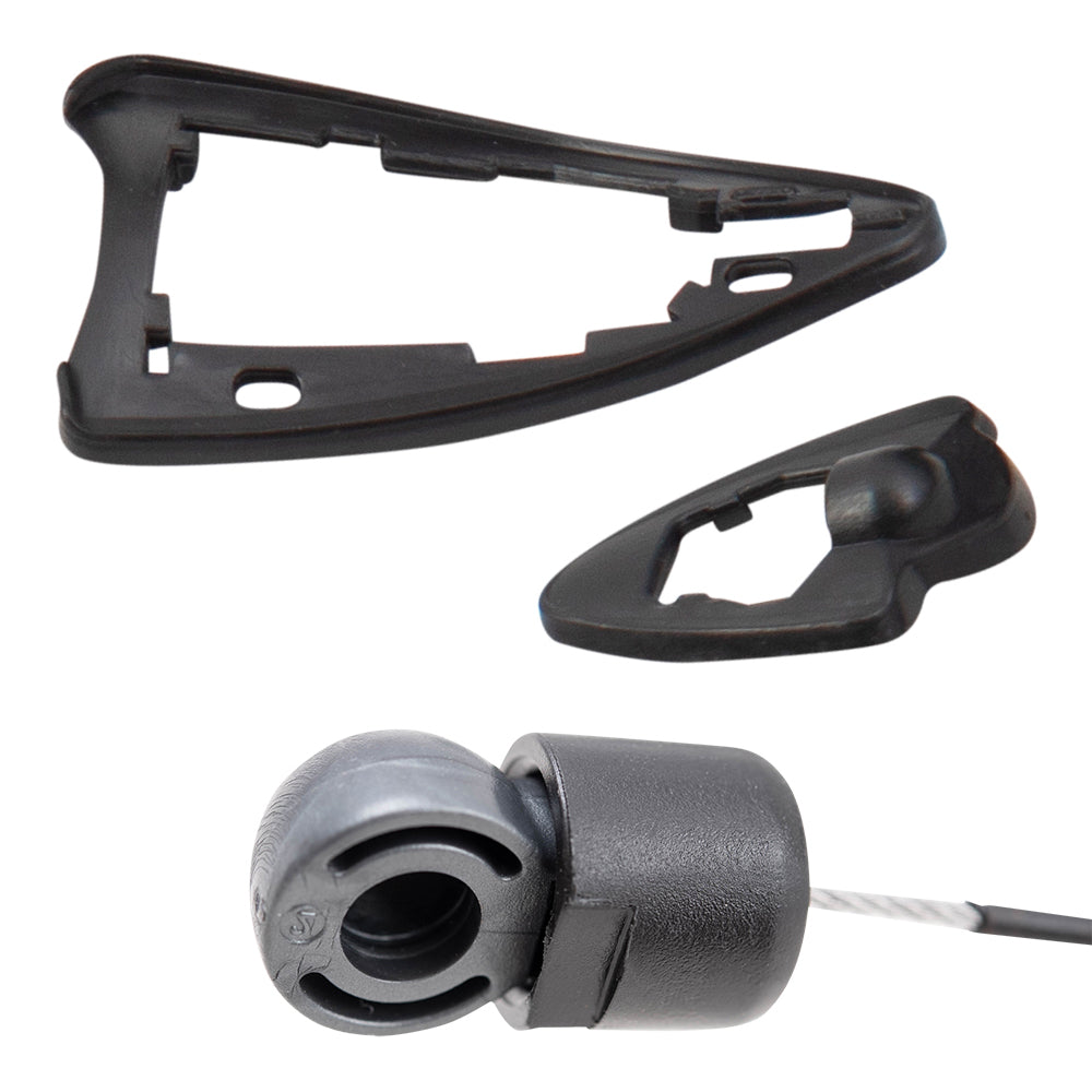 Brock Replacement Rear Passenger Side Textured Black Outside Door Handle Without Keyhole and Door Handle Carrier with Cable Base Set Compatible with 2000-2006 X5