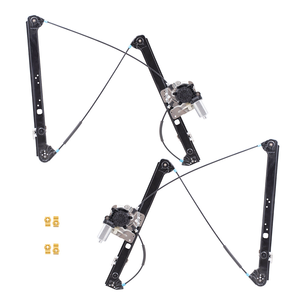 Brock Replacement Pair Front Power Window Regulators with Motors Compatible with 2000-2006 X5