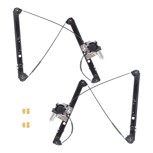 Brock Replacement Pair Front Power Window Regulators with Motors Compatible with 2000-2006 X5