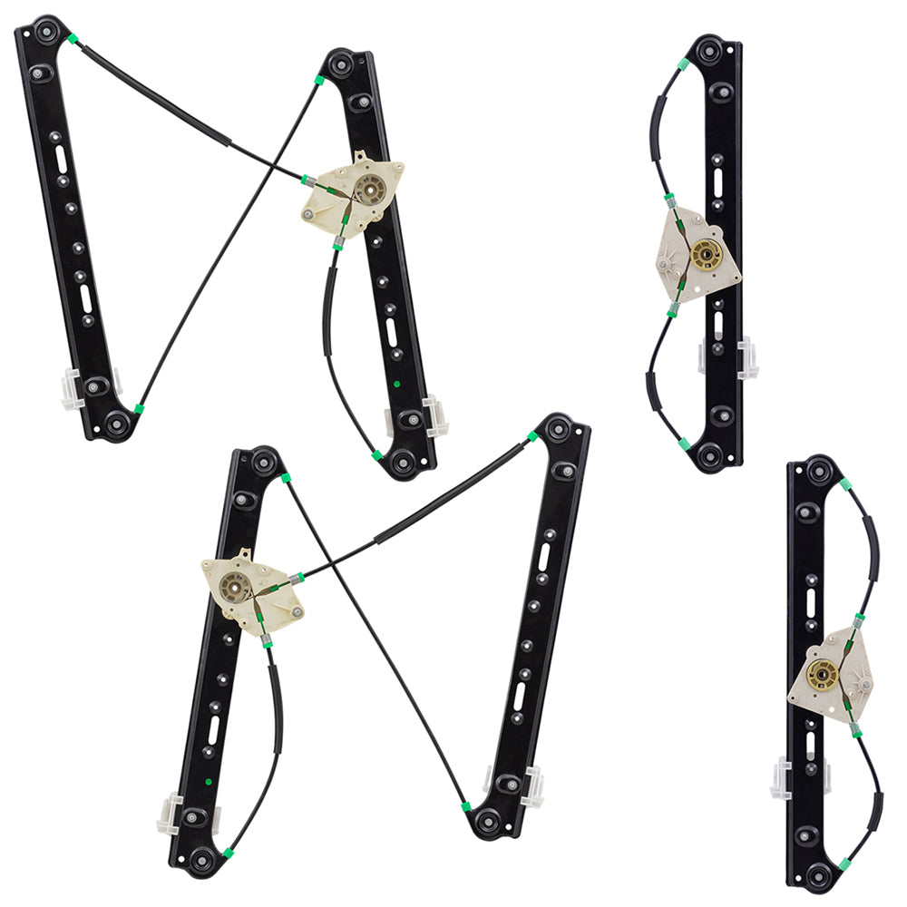 Brock Replacement 4 Piece Set of Front and Rear Power Window Lift Regulators Compatible with 2004-2010 X3 51333448249 51333448250 51353448251 51353448252