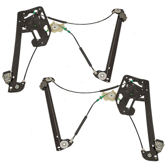Brock Replacement Driver and Passenger Front Power Window Lift Regulators Compatible with 1995-2001 7 Series 51338125201 51338125202