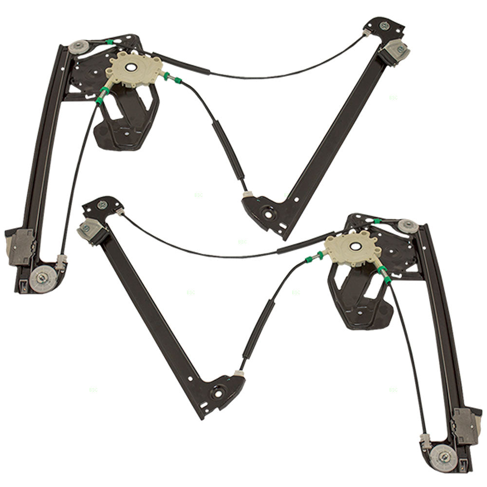 Brock Replacement Driver and Passenger Front Power Window Lift Regulators Compatible with 1995-2001 7 Series 51338125201 51338125202