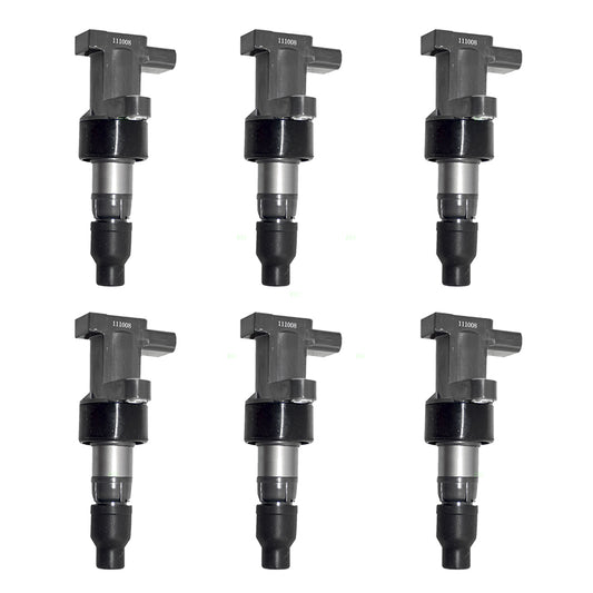 Brock Replacement 6 Piece Set of Six Ignition Spark Plug Coils Compatible with 2002 2003 2004 2005 2006 2007 2008 X-Type 6 cyl C2S42673