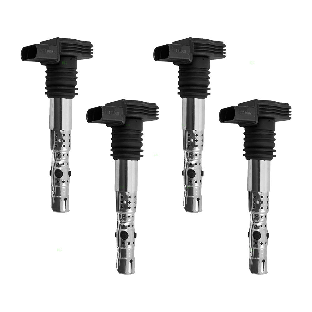 Brock Replacement Ignition Spark Plug Coils 4 Piece Set Compatible with 2001-2006 A4/TT/Golf 2000-2005 Passat/A4 2002-2005 New Beetle 1.8L 4 Cylinder Engines ONLY 06A 905 115 D