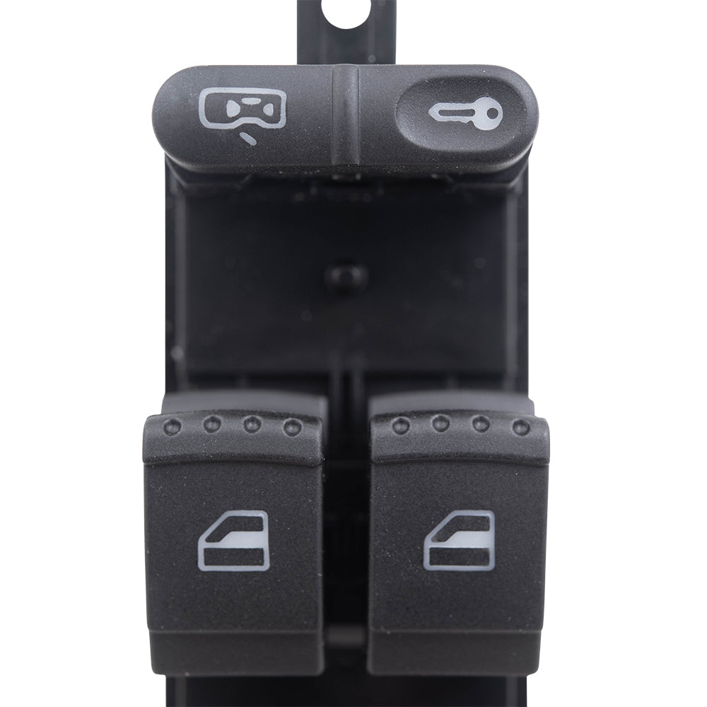 Brock Replacement Drivers Power Front Window Master Switch 2 Buttons Compatible with 1999-2006 Golf 2-Door 1J3 959 857 B