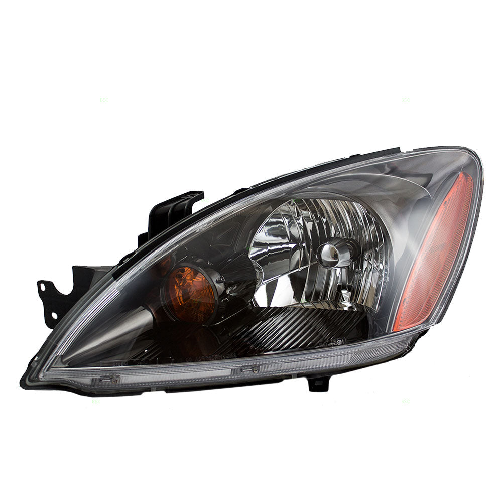 Brock Replacement Drivers Headlight Headlamp with Smoke Lens Compatible with 04-07 Lancer MN154899