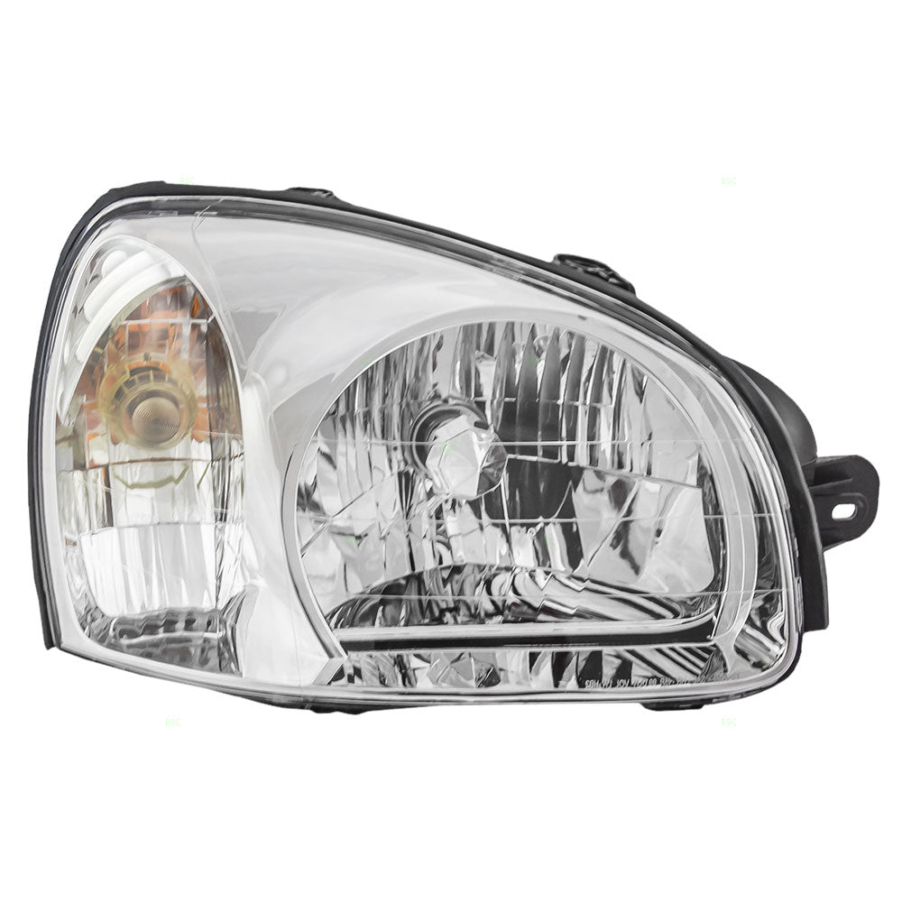 Brock Replacement Passengers Headlight Headlamp Compatible with 2003-2006 Santa Fe 92102-26251