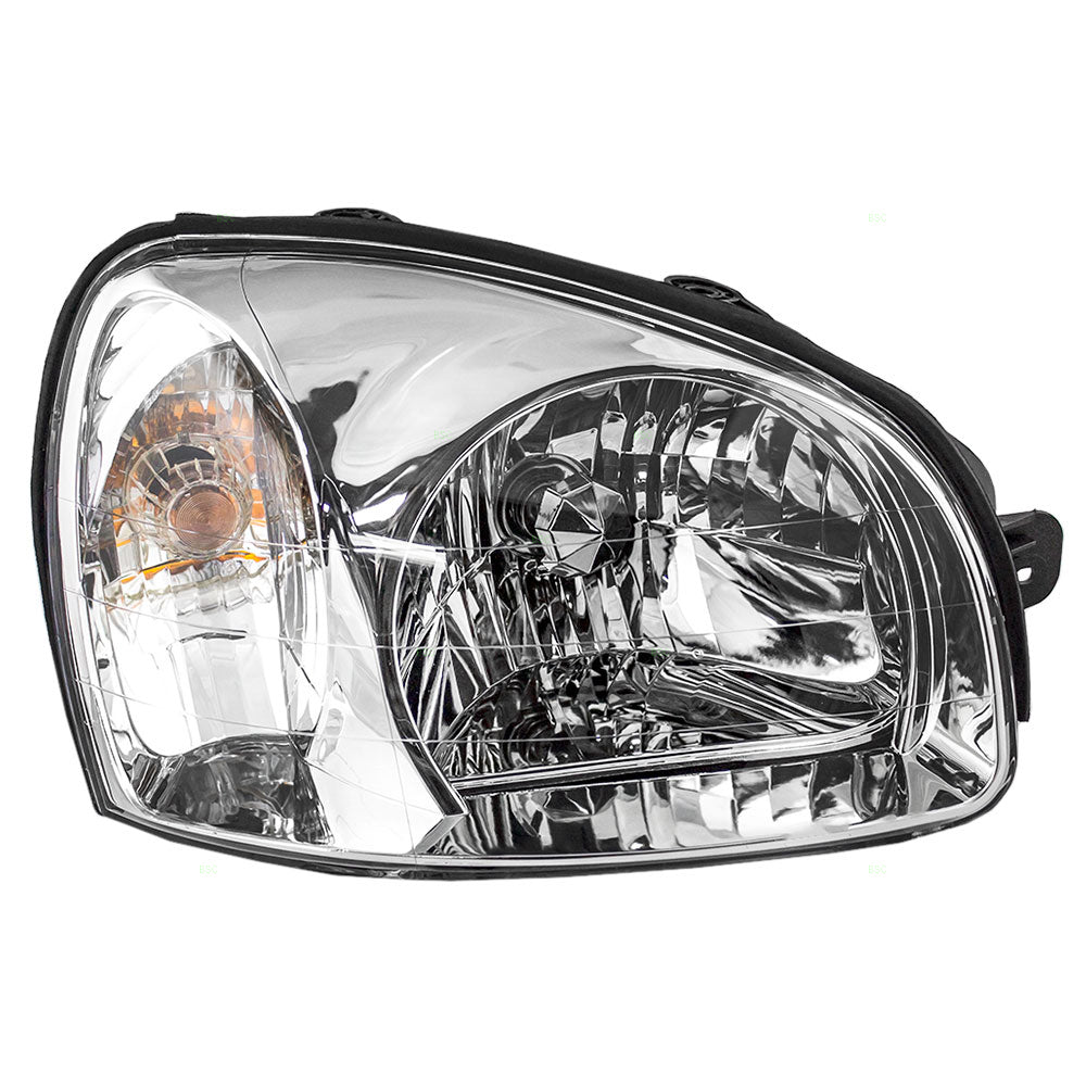 Brock Replacement Passengers Headlight Headlamp Compatible with 2003 Santa Fe 92102-26250