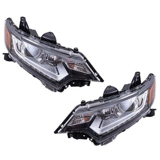 2016-2020 Mitsubishi Outlander Halogen Combination Headlight Assembly Set LH+RH 2018-2022 Mitsubishi Outlander PHEV