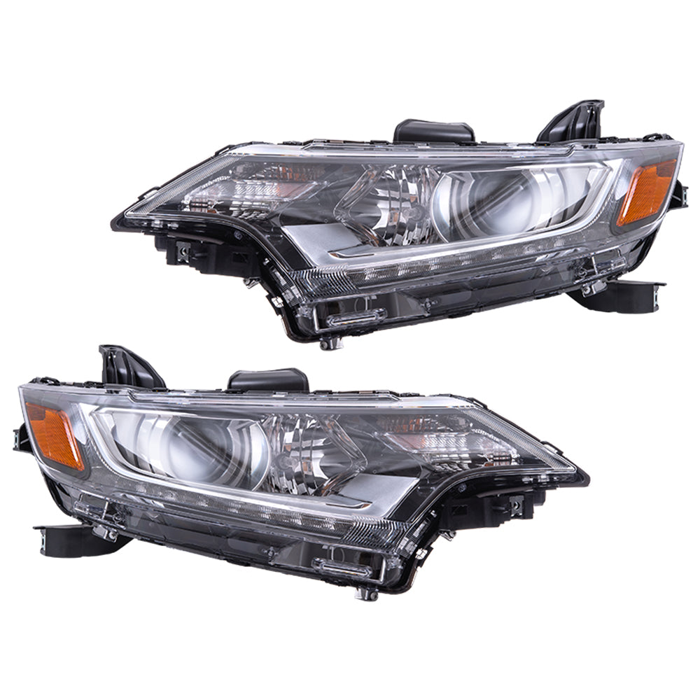 2016-2020 Mitsubishi Outlander Halogen Combination Headlight Assembly Set LH+RH 2018-2022 Mitsubishi Outlander PHEV