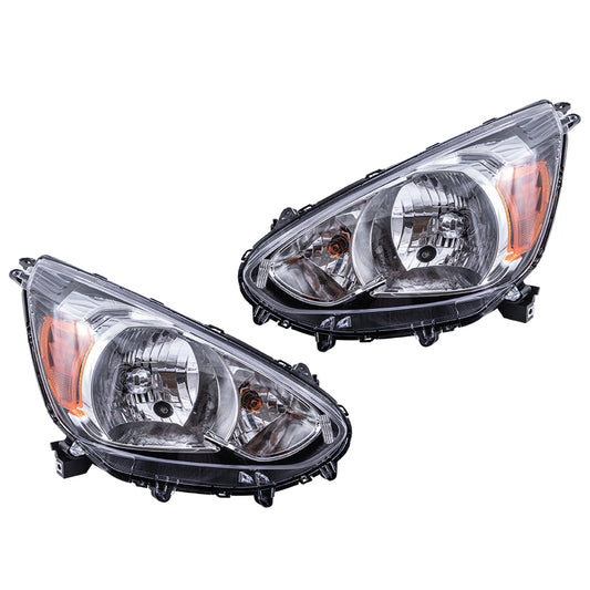 2014-2020 Mitsubishi Mirage Halogen Combination Headlight Assembly Set LH+RH