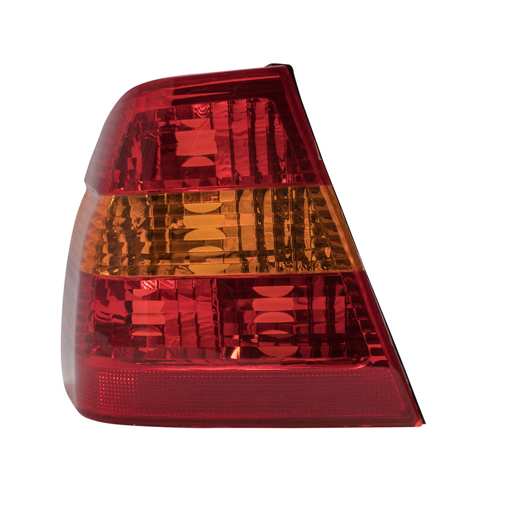 Brock Replacement Passengers Taillight Tail Lamp with Red & Amber Lens Compatible with 02-05 3 Series 63216946534