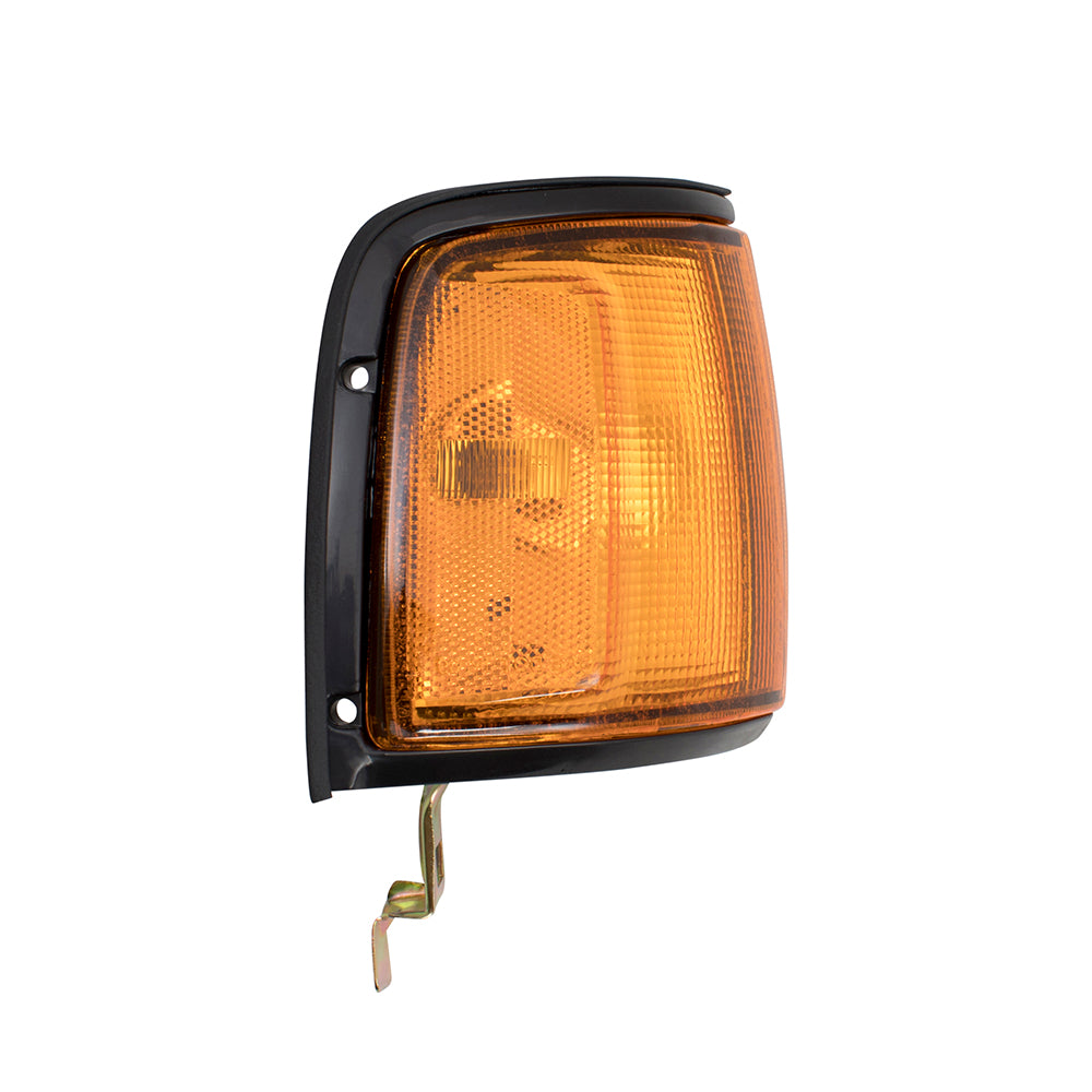 Brock Replacement Passengers Park Signal Side Corner Marker Light Lamp Replacement Black Trim Compatible with 91-97 Pickup Truck SUV 8944345673
