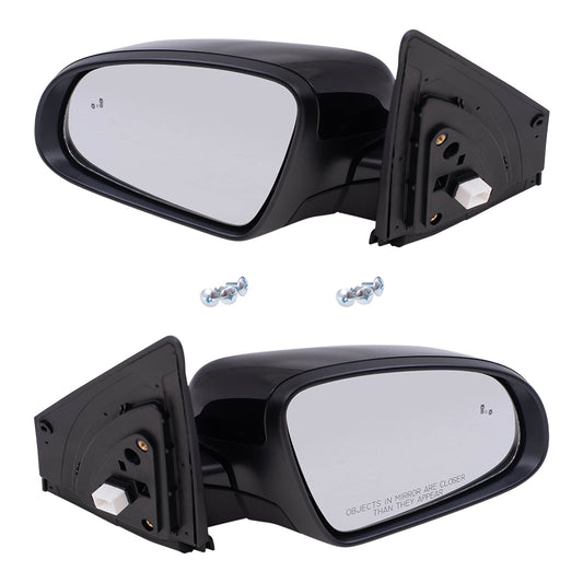 Brock Replacement Driver and Passenger Power Side Door Mirror Set Heated with Signal Blind Spot Detection Compatible with 2018-2021 Kona 2019-2021 Kona Electric