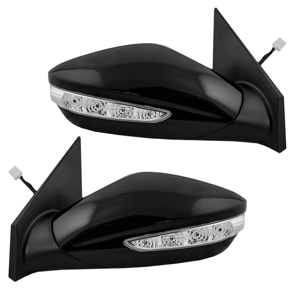 Brock Replacement Driver and Passenger Power Side View Mirrors Heated Signal Compatible with 2011-2014 Sonata 87610-3Q110 87620-3Q110