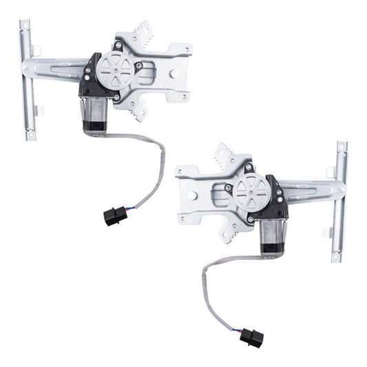 Brock Replacement Pair Set Rear Power Window Lift Regulators w/Motors Assemblies Compatible with 08-11 Lancer Evolution Sportback 5743A108 135-50259R