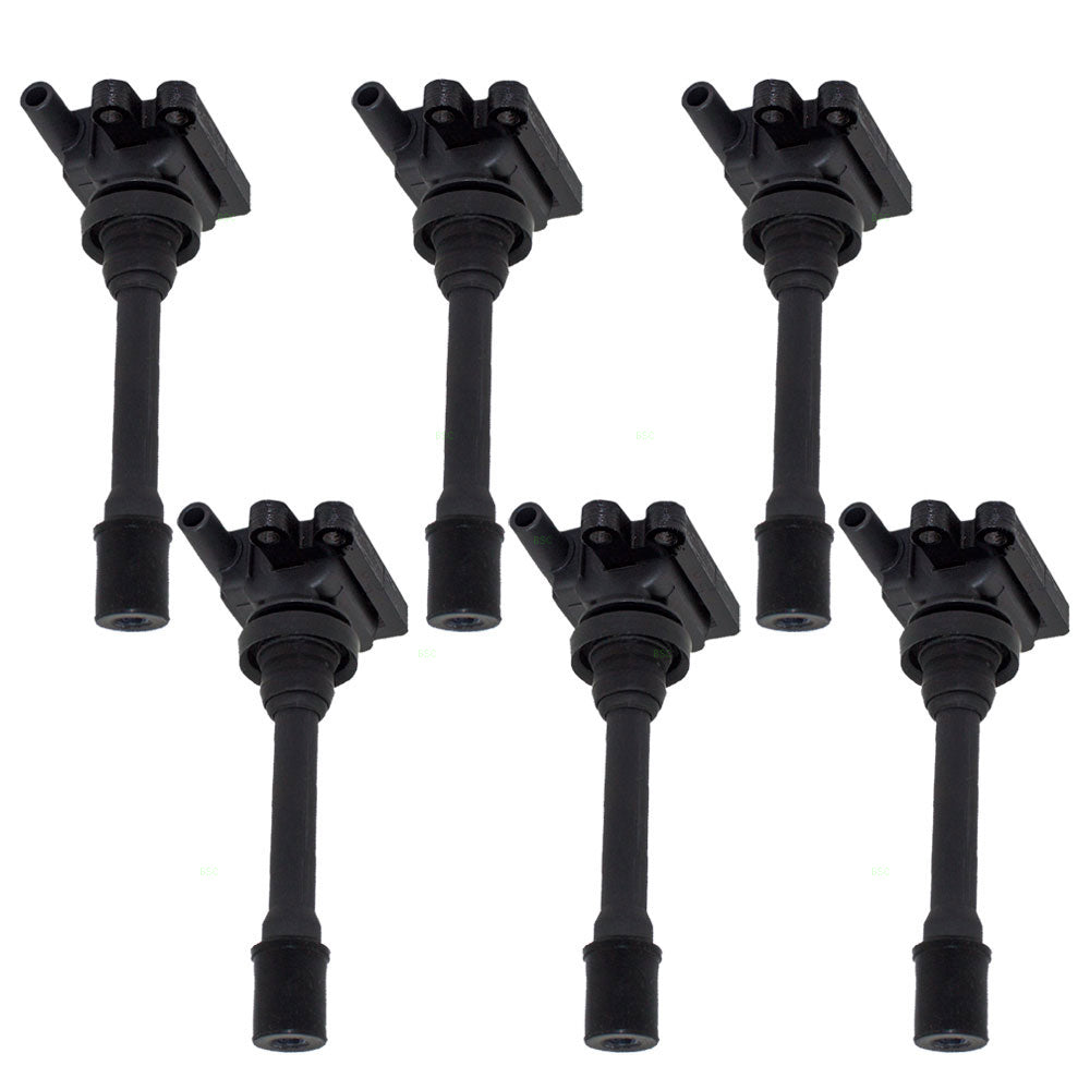 Brock Replacement for 6 Piece Set of Ignition Spark Plug Coils Compatible with 00-05 Eclipse MD362907