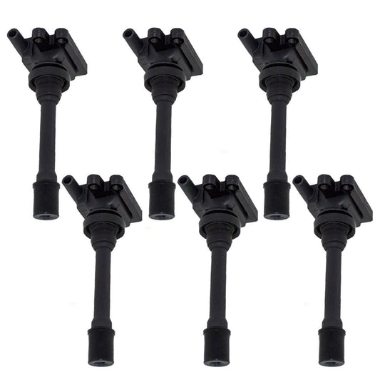 Brock Replacement for 6 Piece Set of Ignition Spark Plug Coils Compatible with 00-05 Eclipse MD362907
