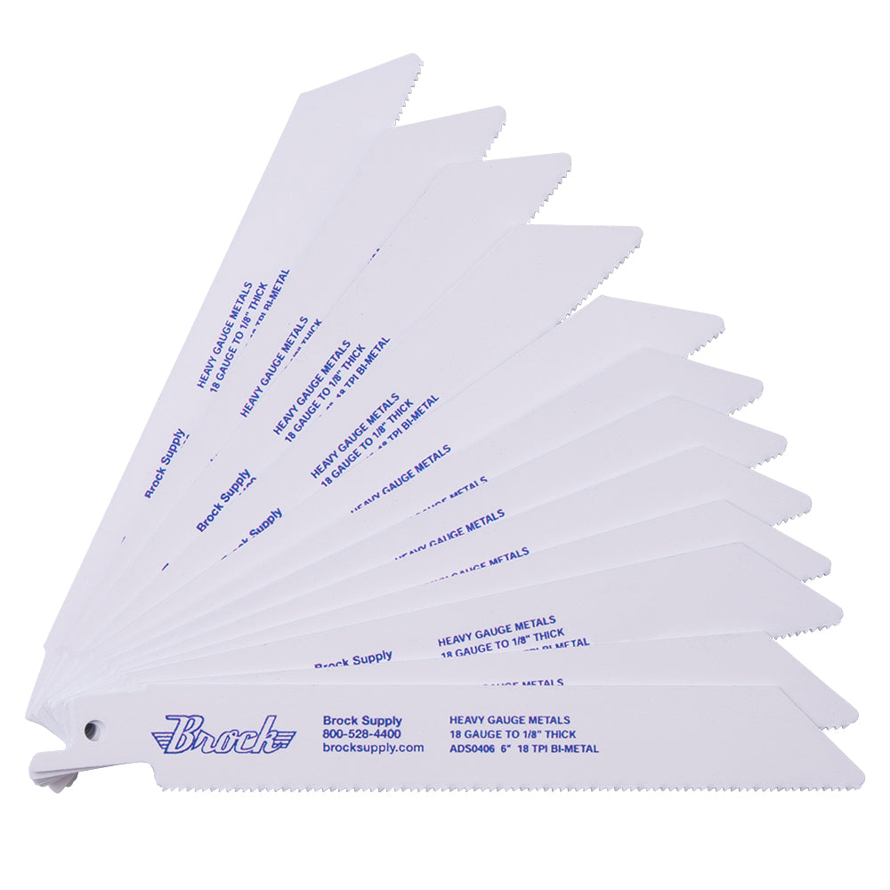 Brock Premium Bi-Metal Reciprocating Saw Blade With Cobalt 6 Inch by 3/4 Inch by .035 Inch 18 TPI 100 Pack