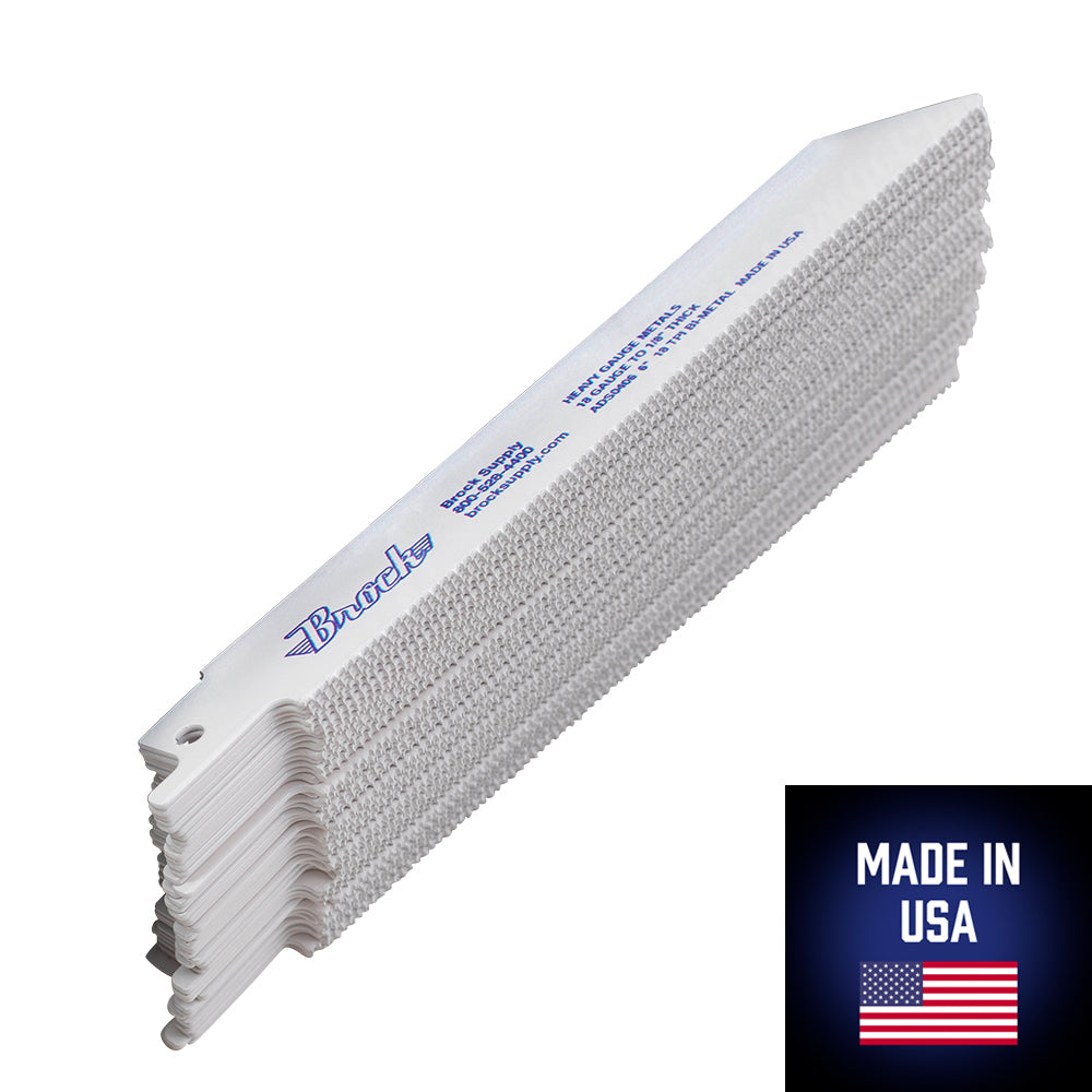 50 Pk Set Premium Bi-Metal Reciprocating 18 TPI Saw Blades Plastic Wood Non-Ferrous Metal for Industrial Shop DIY Hobby