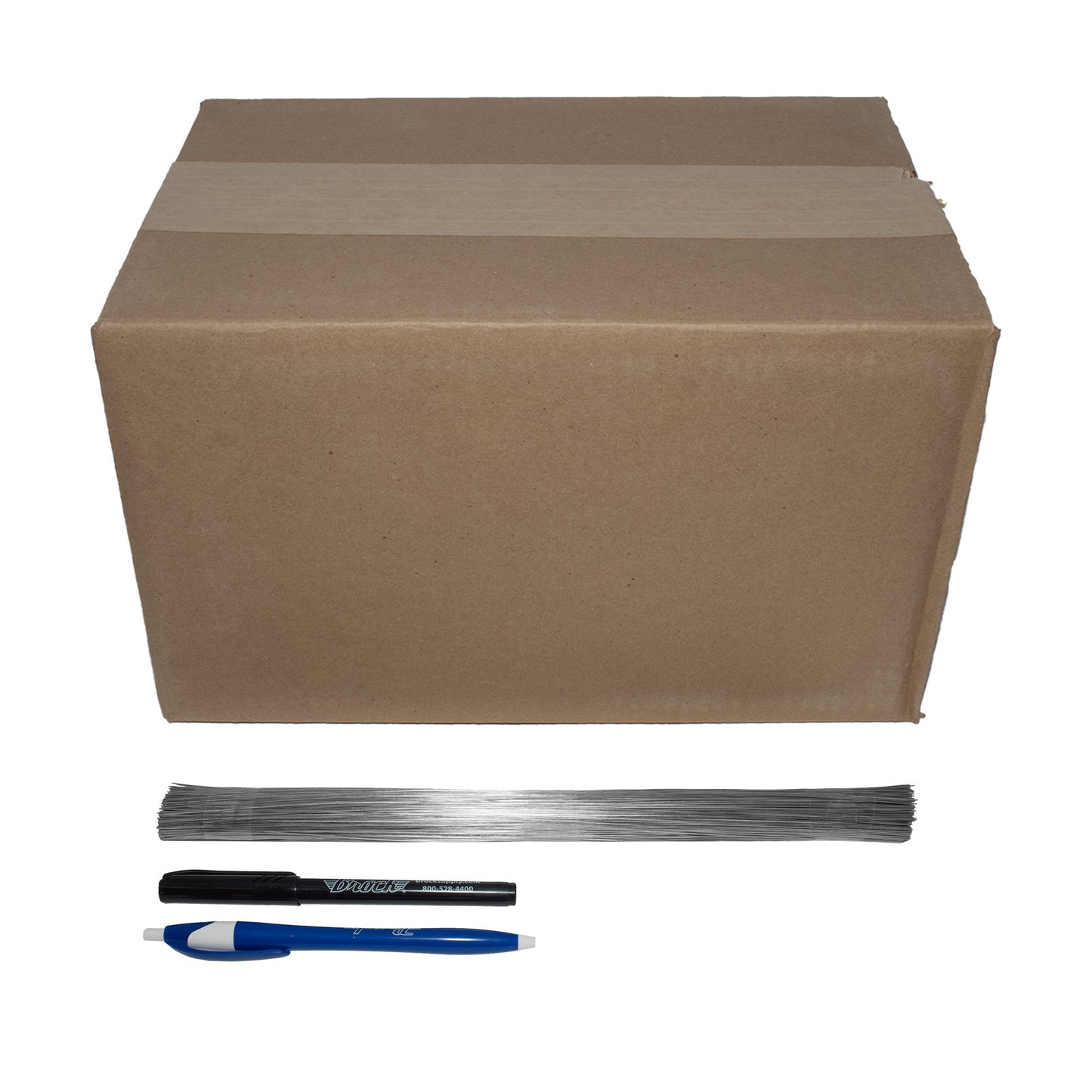 Brock 2-Part Inventory Tags Polyart & Manila Card Stock - 10 5/8 Inch x 3 1/4 with Reinforced Metal Eyelet - Includes Wire-Brock Ballpoint Pen-Brockmark Marker -1000 Tags/Box