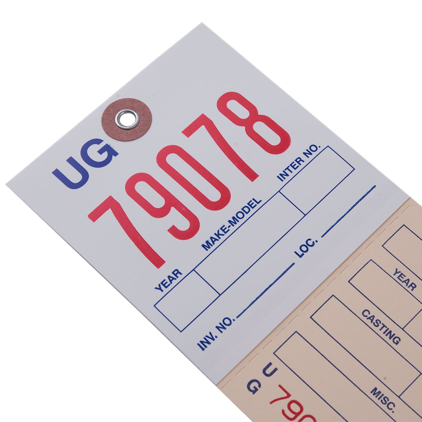 Brock 2-Part Notched Inventory Tags Polyart & Manila Card Stock - 8 1/4 Inch By 3 Inch - With Reinforced Metal Eyelet - Includes Wire-Brock Ballpoint Pen-Brockmark Marker - 1000 Tags/Box