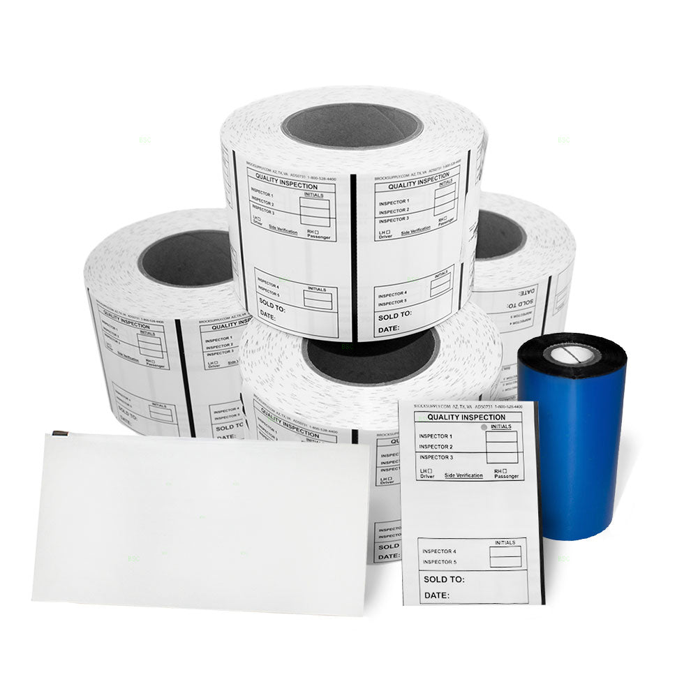 Pinnacle Checkmate 3600 Uncoated Polysteel Thermal Transfer Quality Inspection Tags Labels w/ Wax-Resin Ribbon