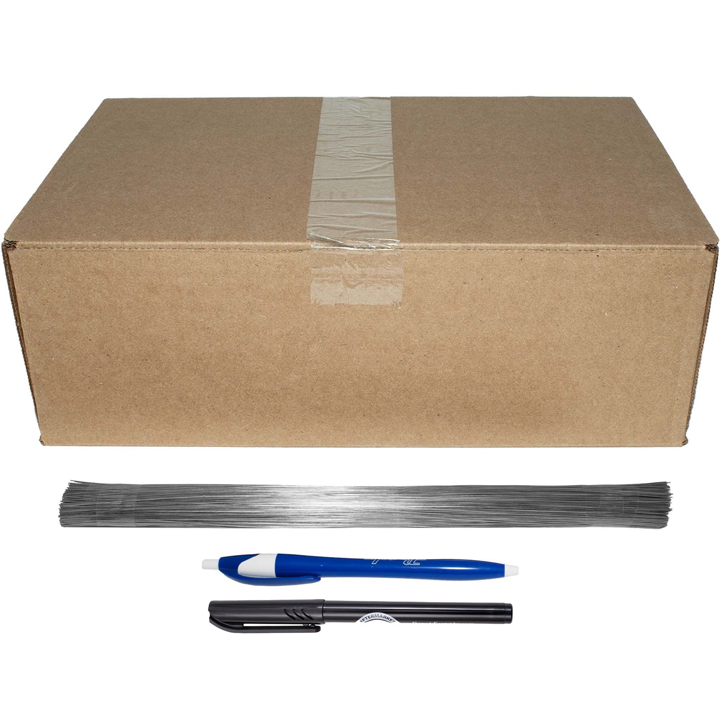 1000 Pc Box 2-Part Notched Inventory Tags 8 1/4" x 3" Reinforced Metal Eyelet w/ Wire, Laundry Pen & Brockmark Marker