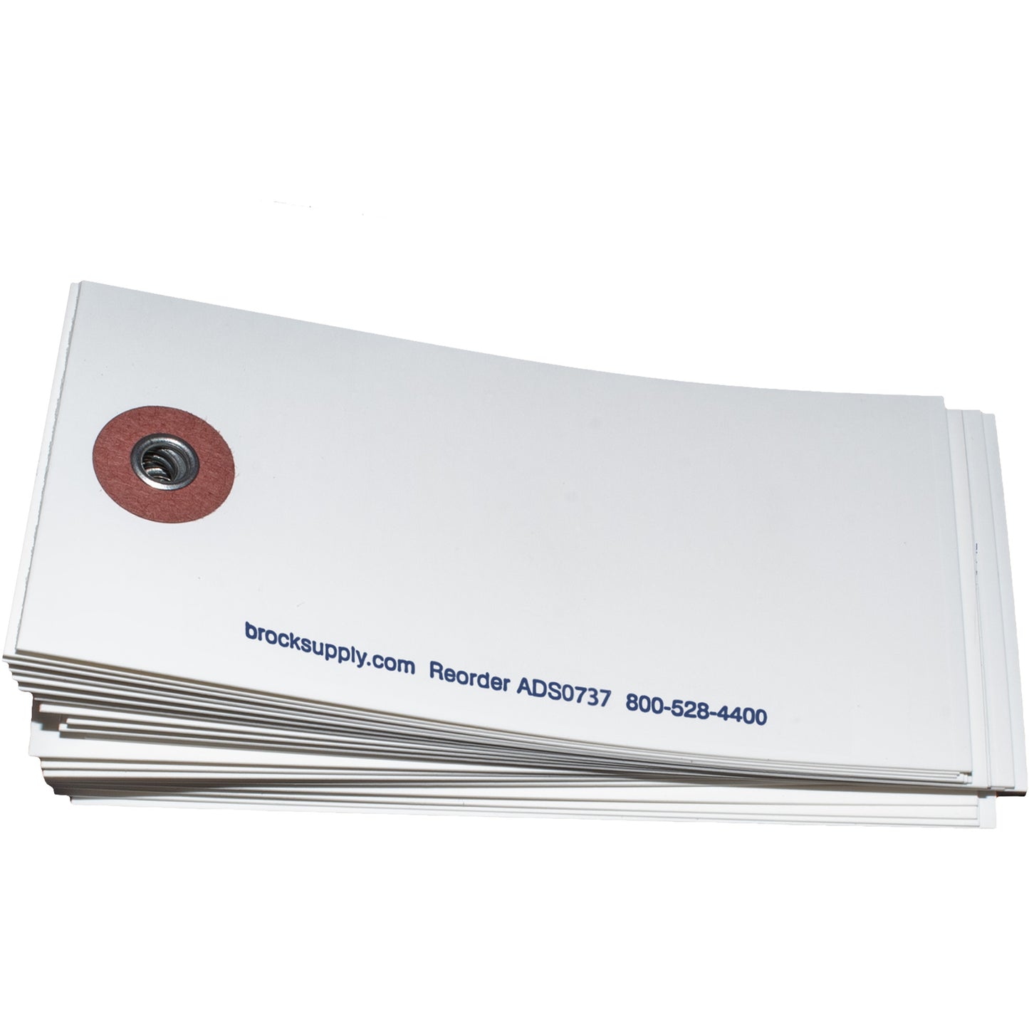 Brock Blank White Polyart Tags 3 3/4 Inch x 1 1/7 Inch with Reinforced Metal Eyelet Includes Wire-Brock Ballpoint Pen-Brockmark Marker 1000 Tags/Box
