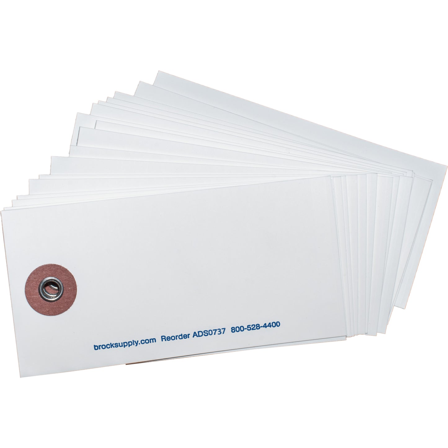 Brock Blank White Polyart Tags 3 3/4 Inch x 1 1/7 Inch with Reinforced Metal Eyelet Includes Wire-Brock Ballpoint Pen-Brockmark Marker 1000 Tags/Box