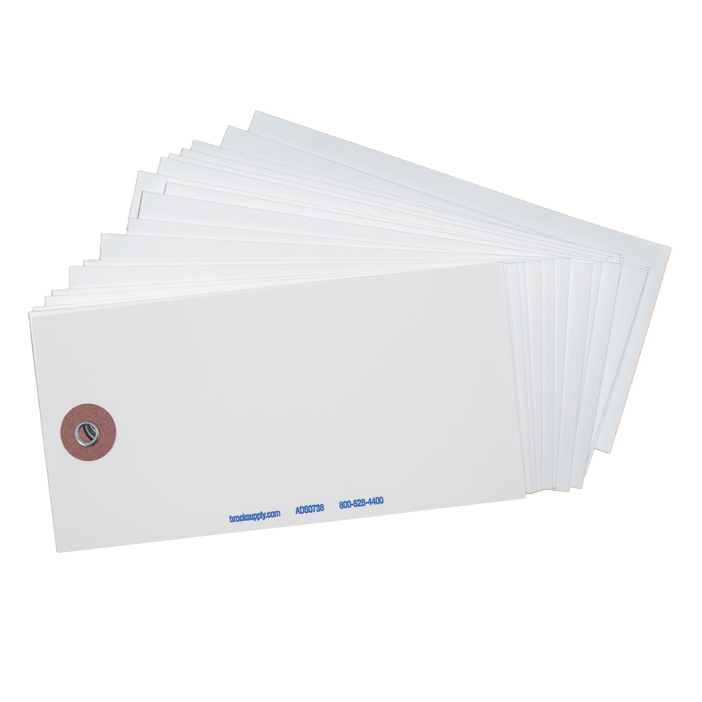 Brock Blank White Polyart Tags 4 3/4 Inch x 2 3/8 Inch With Reinforced Metal Eyelet Includes Wire-Brock Ballpoint Pen-Brockmark Marker 1000 Tags/Box